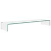 vidaXL TV Stand/Monitor Riser Glass Clear 110x30x13 cm