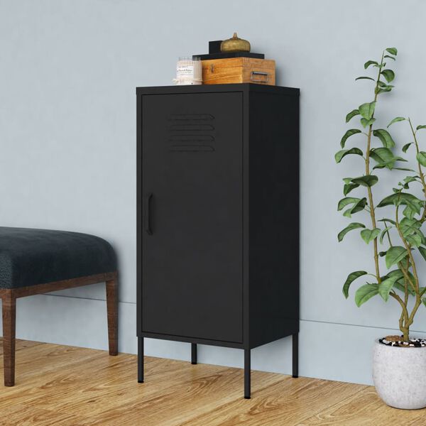 vidaXL Storage Cabinet Black 42.5x35x101.5 cm Steel