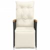 vidaXL Reclining Garden Chair with Cushions Black Poly Rattan