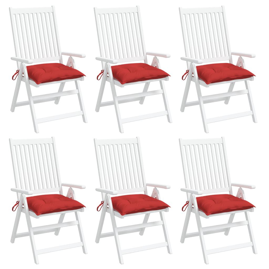 vidaXL Chair Cushions 6 pcs Red 50x50x7 cm Oxford Fabric