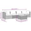 vidaXL 5 Piece Garden Lounge Set with Cushions Poly Rattan Grey