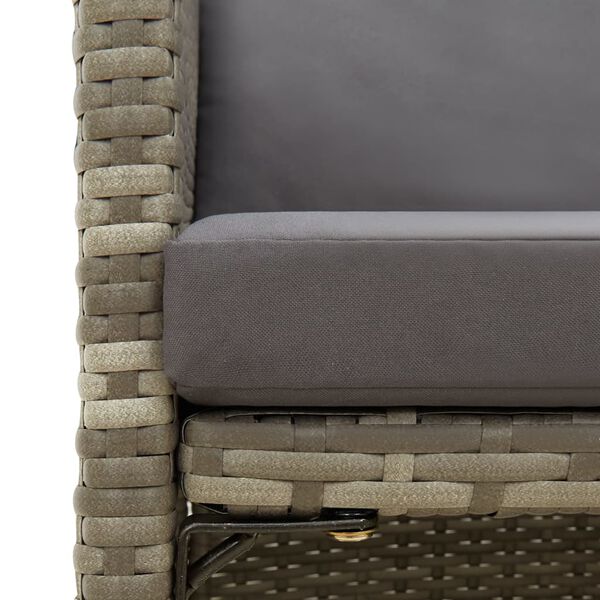 vidaXL Garden Chairs with Cushions 4 pcs Poly Rattan Grey