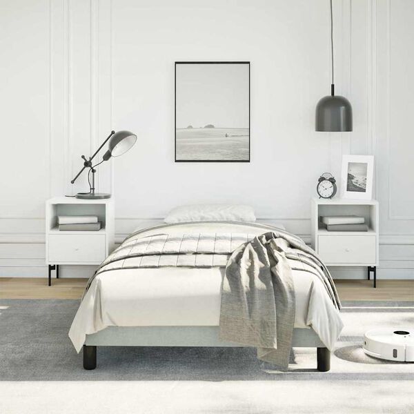 vidaXL Bed Frame without Mattress Light Grey 100x203 cm Twin XL Velvet
