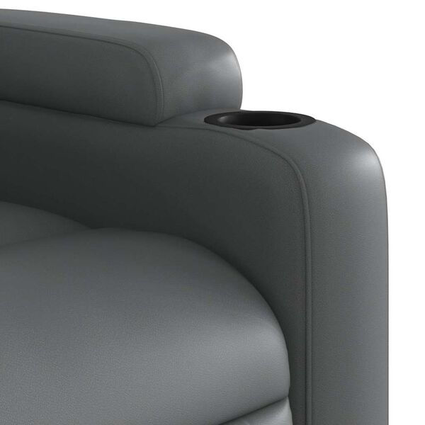 vidaXL Electric Stand up Massage Recliner Chair Grey Faux Leather
