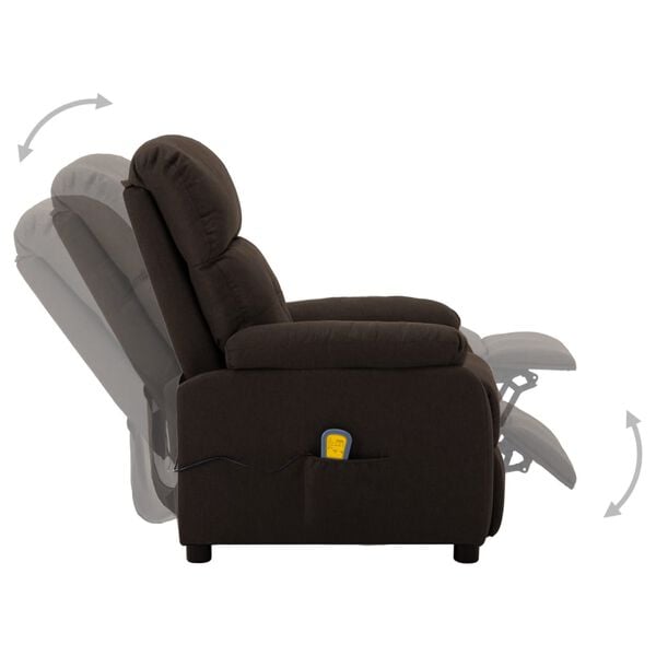 vidaXL Electric Massage Chair Dark Brown Fabric