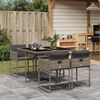 vidaXL 5 Piece Garden Dining Set with Cushions Grey Poly Rattan