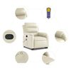 vidaXL Stand up Massage Recliner Chair Cream Faux Leather