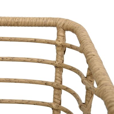 vidaXL Garden Chairs with Cushions 2 pcs Poly Rattan Oak