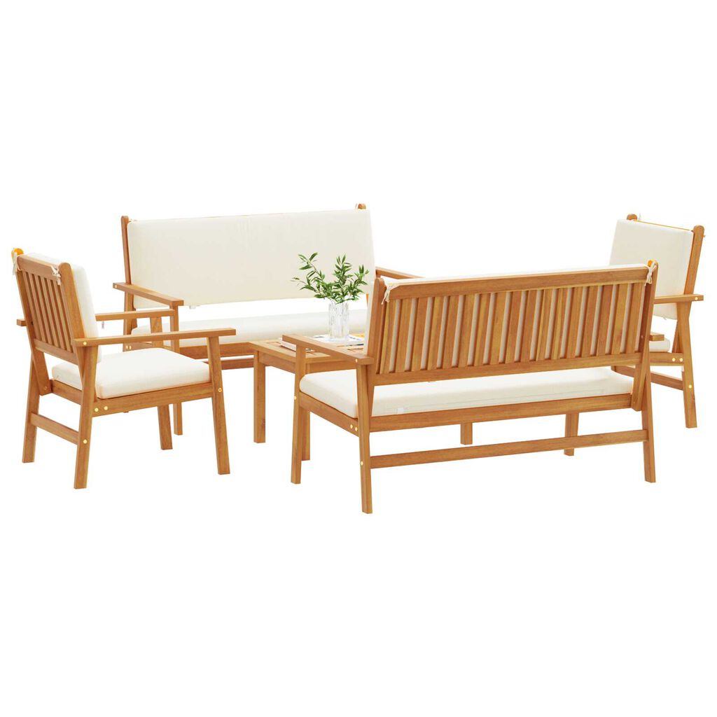 vidaXL Garden Sofa Set 5 pcs Brown 75 x 45 x 38cm Solid Acacia wood