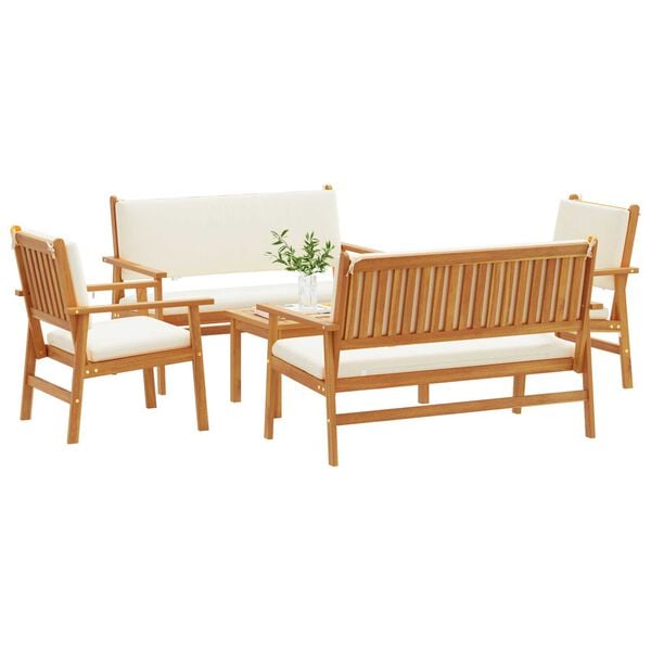 vidaXL Garden Sofa Set 5 pcs Brown 75 x 45 x 38cm Solid Acacia wood