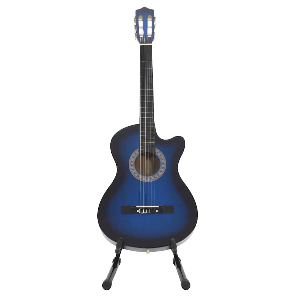 vidaXL 12 Piece Western Classical Guitar Set with 6 Strings Blue 38