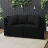 vidaXL Garden Corner Sofas with Cushions 2 pcs Black Poly Rattan