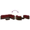 vidaXL 7 Piece Garden Sofa Set with Cushions Brown Poly Rattan