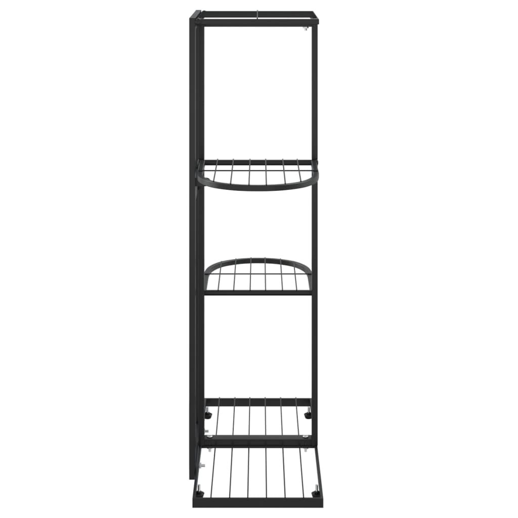 vidaXL 4-Floor Flower Stand 43x22x76 cm Black Metal