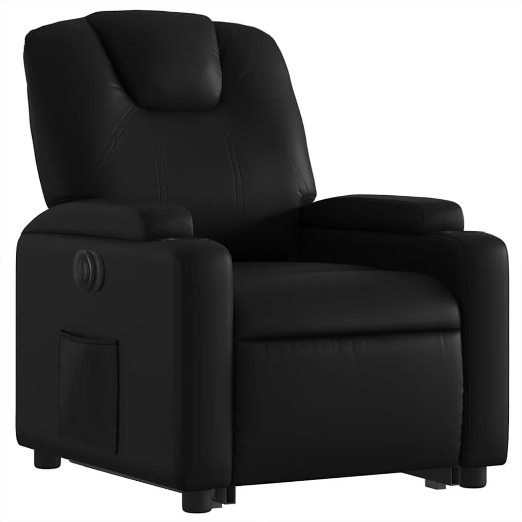 vidaXL Electric Stand up Recliner Chair Black Faux Leather