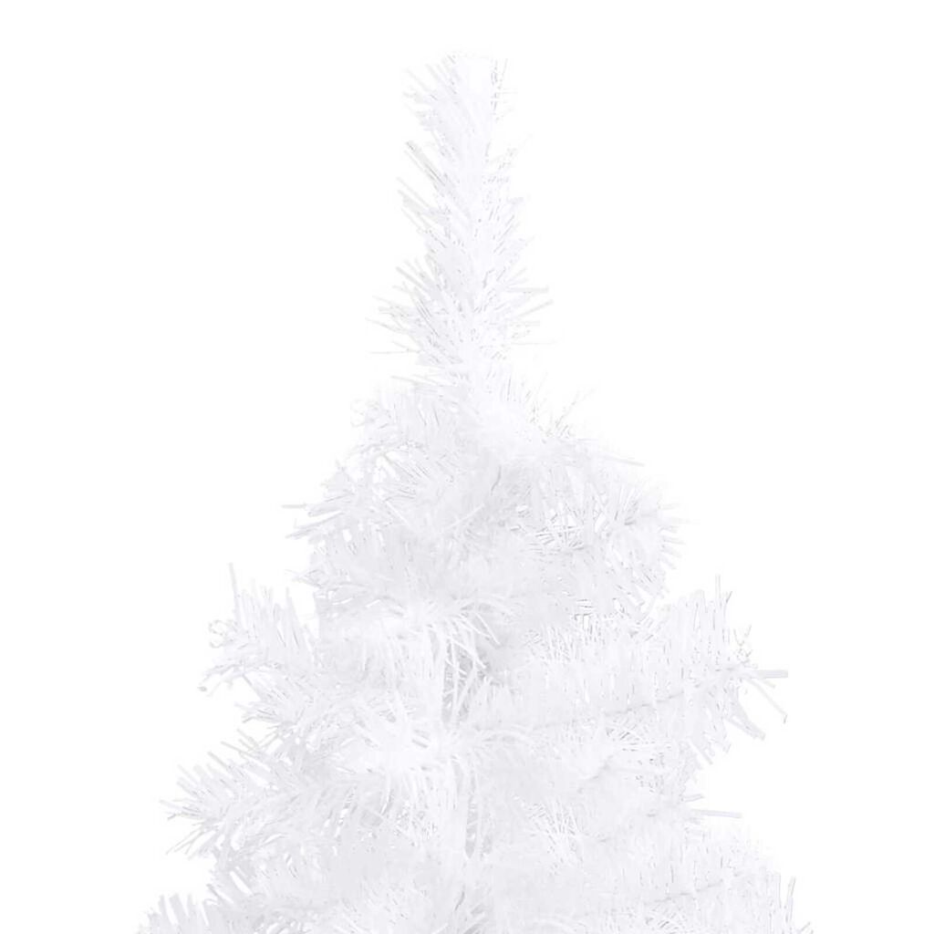 vidaXL Corner Artificial Christmas Tree LEDs&Ball Set White 150 cm PVC