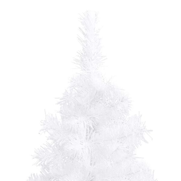 vidaXL Corner Artificial Christmas Tree LEDs&Ball Set White 150 cm PVC