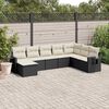 vidaXL 8 Piece Garden Sofa Set with Cushions Black Poly Rattan
