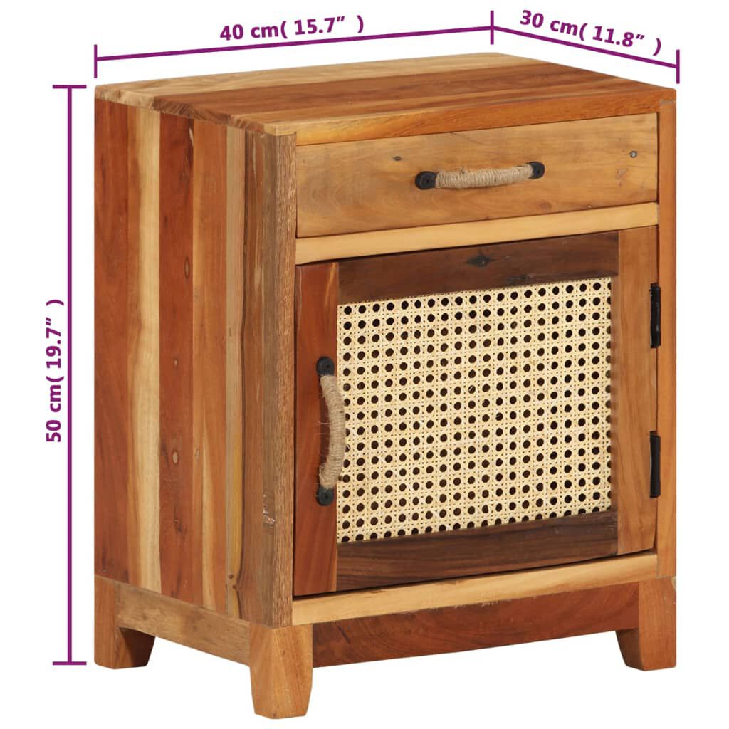 vidaXL Bedside Cabinet 40x30x50 cm Solid Reclaimed Wood