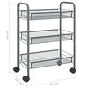 vidaXL 3-Tier Kitchen Trolley Grey 46x26x64 cm Iron