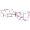 vidaXL 2 Piece Sofa Set with Cushions Black Fabric