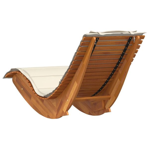 vidaXL Rocking Sun Loungers with Cushions 2 pcs Solid Wood Acacia