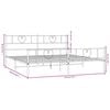 vidaXL Metal Bed Frame without Mattress with Footboard White 183x213cm