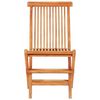 vidaXL 3 Piece Bistro Set with Green Cushions Solid Teak Wood