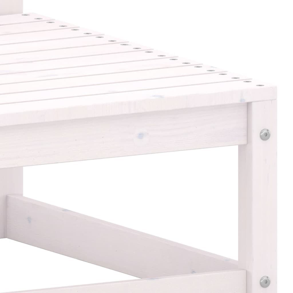 vidaXL Garden Footstools with Cushions 2 pcs White Solid Pinewood