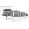 vidaXL Metal Bed Frame without Mattress with Footboard&nbsp;White 100x200cm
