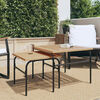 vidaXL Garden Nest of Coffee Tables 2 pcs Brown and Black Steel