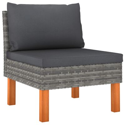 vidaXL 10 Piece Garden Lounge Set with Cushions Poly Rattan Grey