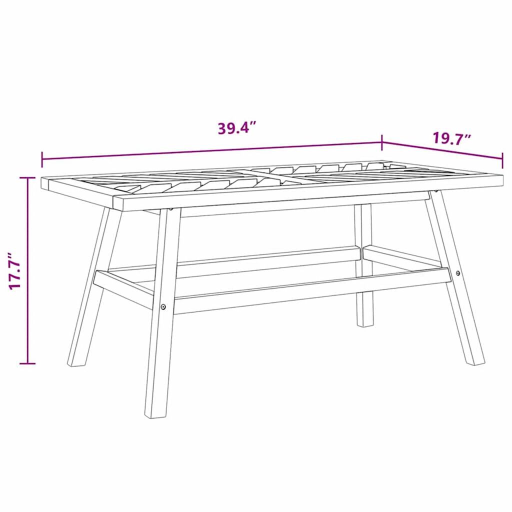 vidaXL Garden Lounge Set 2 pcs Brown Solid Acacia wood