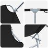 vidaXL Folding Sun Lounger with Canopy Steel and Fabric Black