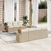 vidaXL 8 Piece Garden Sofa Set with Cushions Beige Poly Rattan