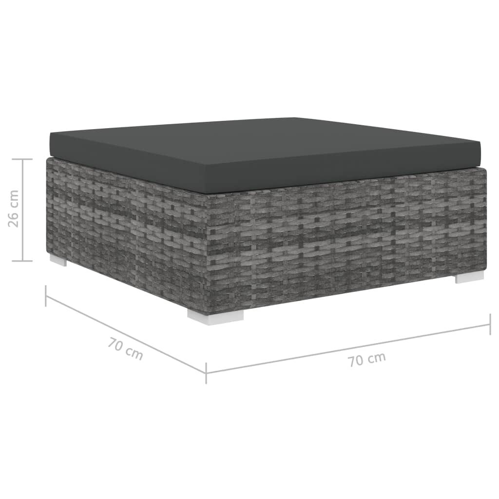 vidaXL 8 Piece Garden Lounge Set with Cushions Poly Rattan Grey