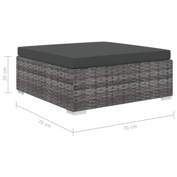 vidaXL 8 Piece Garden Lounge Set with Cushions Poly Rattan Grey