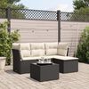 vidaXL 5 Piece Garden Sofa Set with Cushions Black Poly Rattan