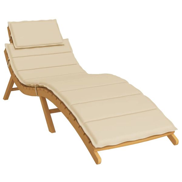 vidaXL Sun Lounger Cushion Beige 186x58x4cm Oxford Fabric