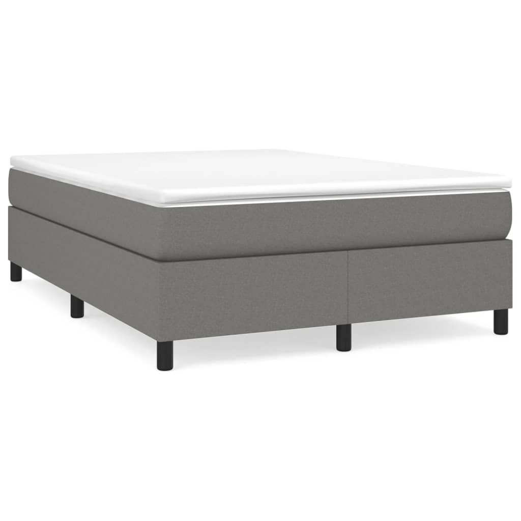 vidaXL Box Spring Bed with Mattress Dark Grey 153x203 cm Queen Size Fabric
