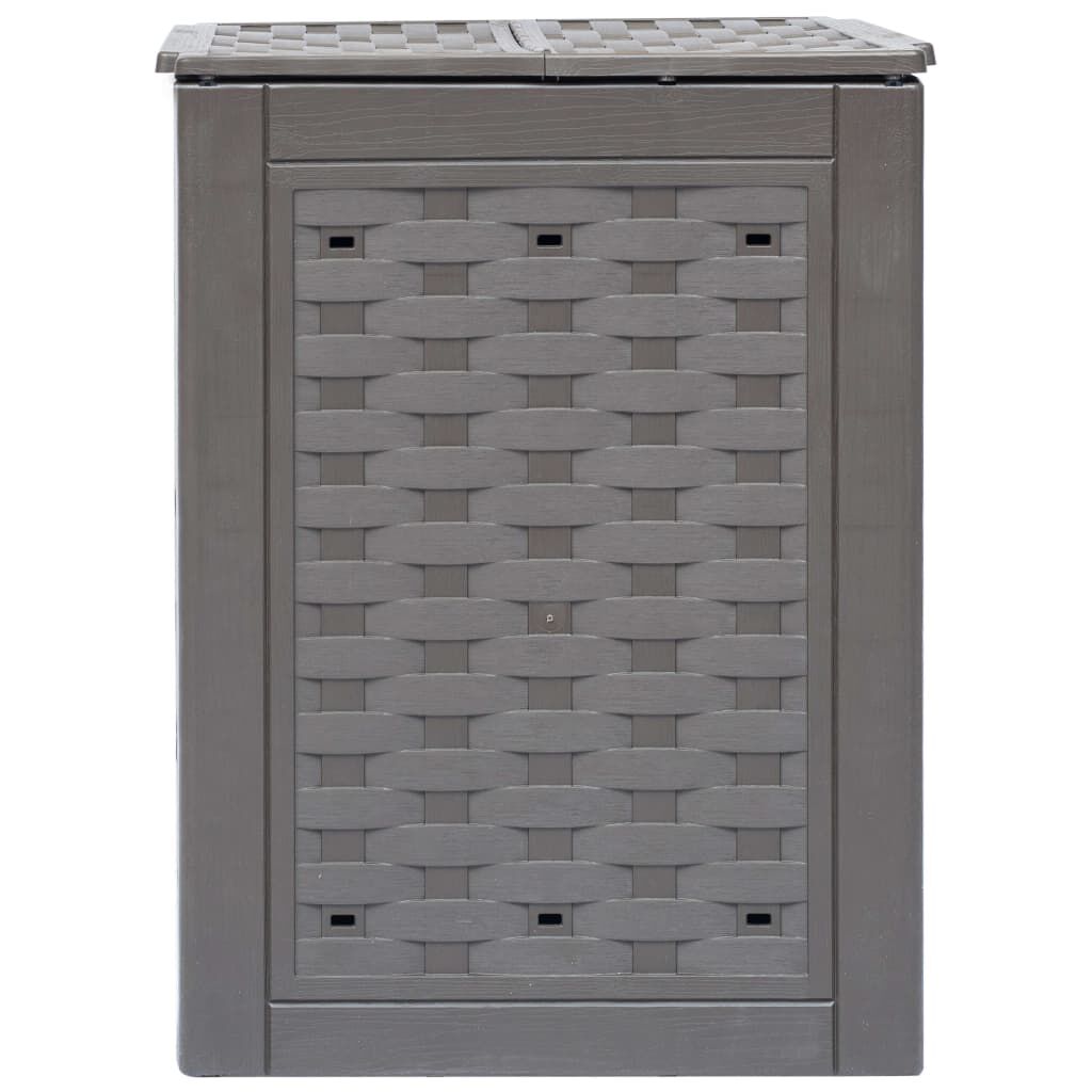 vidaXL Garden Composters 3 pcs Brown 60x60x83 cm 900 L Plastic Rattan