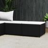 vidaXL Garden Footrests with Cushions 2 pcs Black Poly Rattan