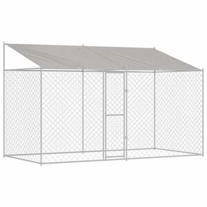 vidaXL Dog Cage Silver 400 x 200 x 256 cm Galvanised Steel