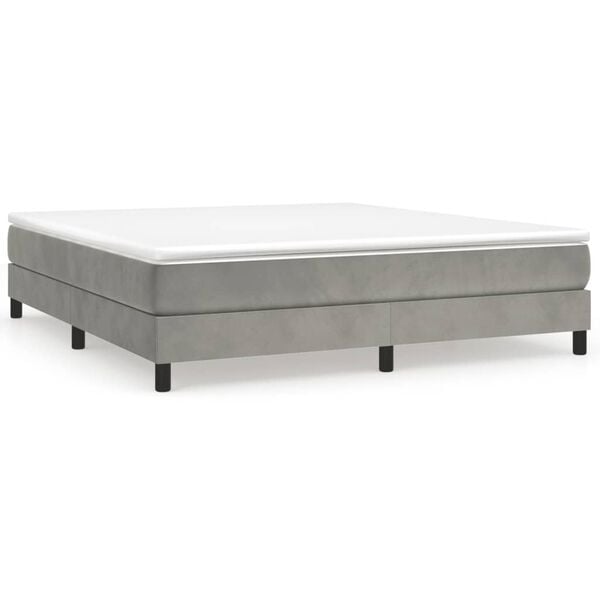vidaXL Bed Frame without Mattress Light Grey California King Velvet (US Only)