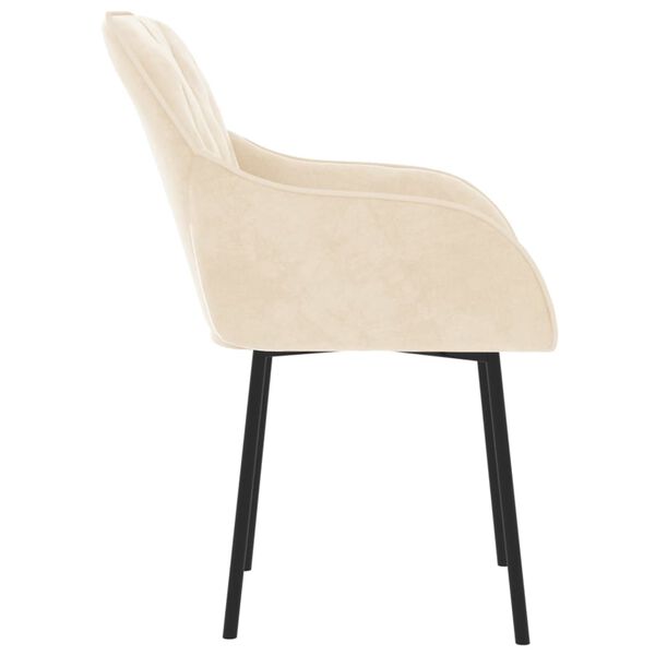 vidaXL Dining Chairs 2 pcs Cream Velvet