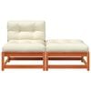 vidaXL Garden Sofa Armless with Cushions and Footstool