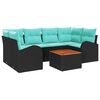 vidaXL Garden Sofa Set 7 pcs Black and turquoise
