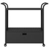 vidaXL Bar Cart with Drawer Black 100x45x97 cm Poly Rattan
