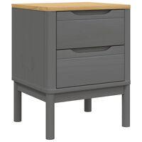 vidaXL Bedside Cabinet FLORO Grey 45x39x57 cm Solid Wood Pine