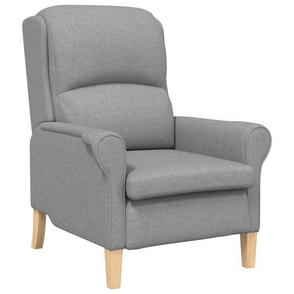 vidaXL Modern Armchair Light grey Polyester fabric, Wood Medium